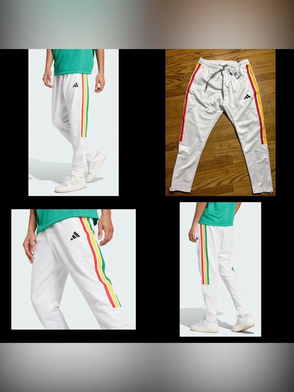 ADIDAS House of Tiro Nations Pack Pants White,red,gold,green Men’s sz L NEW!